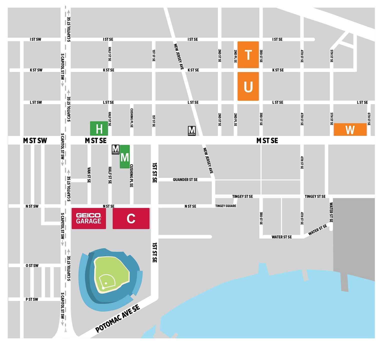 Nationals Park's Parking Map